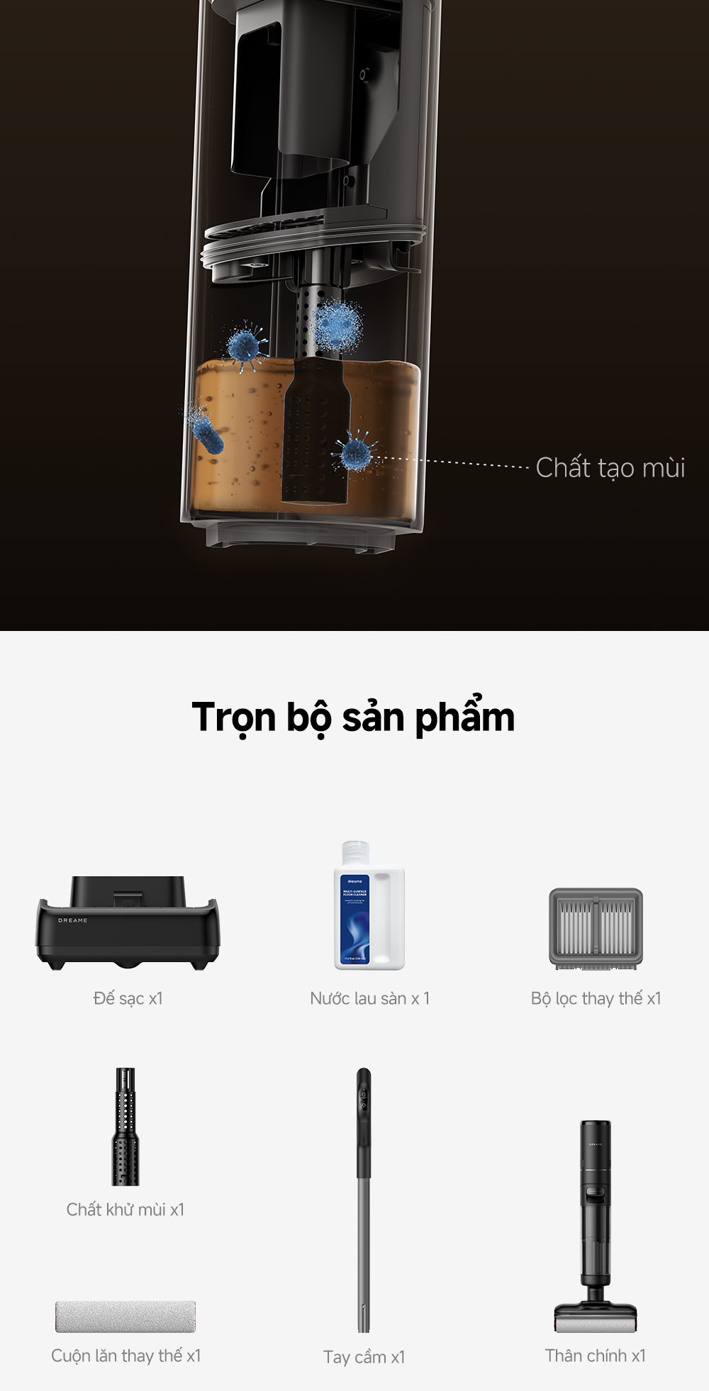 Mô tả Máy hút bụi lau sàn khô & ướt Dreame H13 FlexReach - Bản Quốc Tế - Bảo Hành 24 Tháng - 9