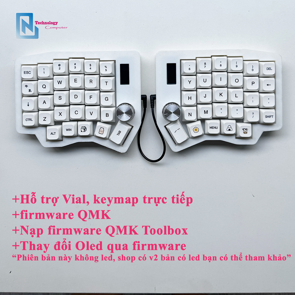 Bàn Phím Sofle V1 Split Keyboard Layout 58 Oled Núm Vặn Keymap Qua VIAL ...