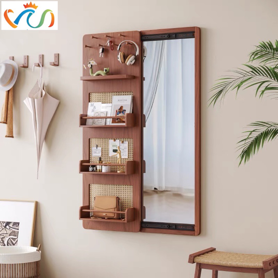 Mô tả Gương cánh trượt thông minh kết hợp giá kệ để đồ tiện dụng có led cảm ứng VUADECOR (full phụ kiện) kích thước 95x140cm - 1