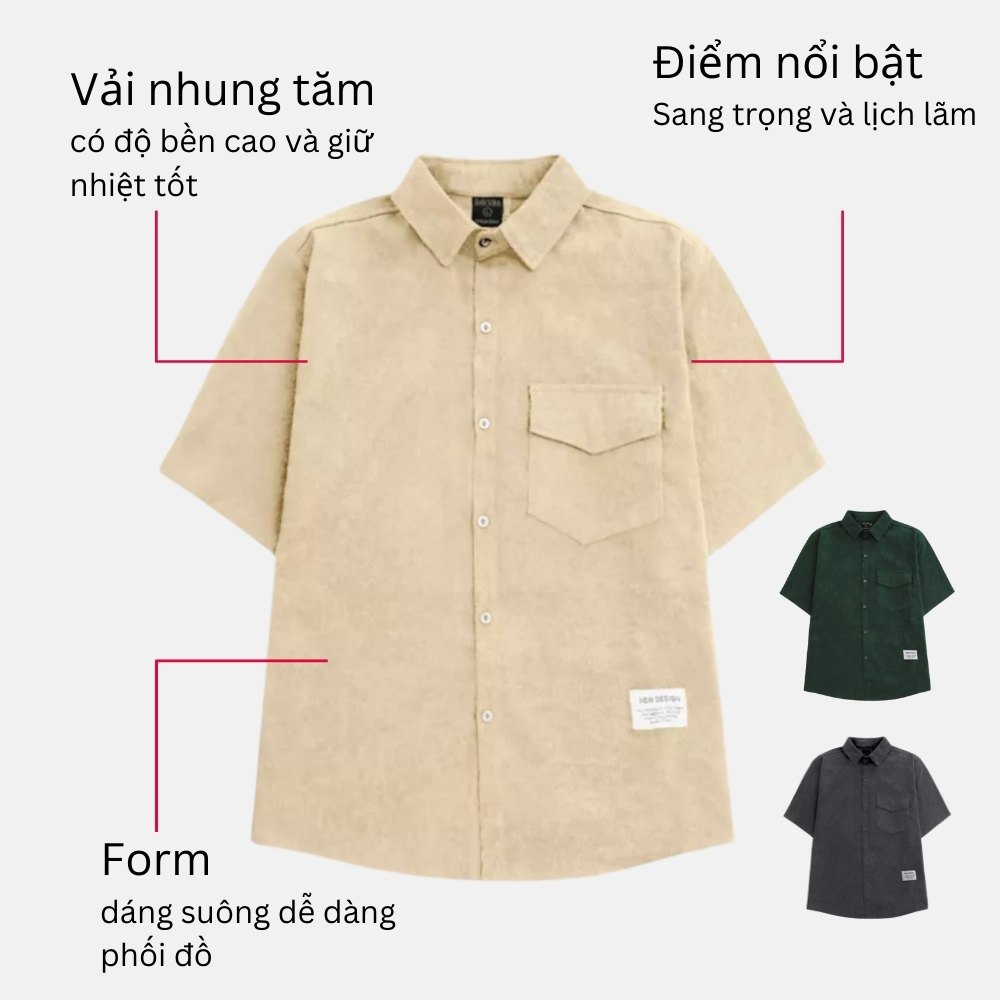 Áo Sơ Mi Nam Tay Ngắn Halley Cao Cấp Kiểu Dáng Form Rộng Unisex Basic Mặc Cực Đẹp A4
