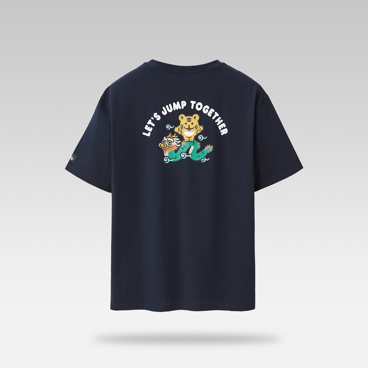 Mô tả Áo thun nam HLA ngắn tay xanh navy logo in hoạt hình Cotton Cool Embroidery Printed T-shirt - 2