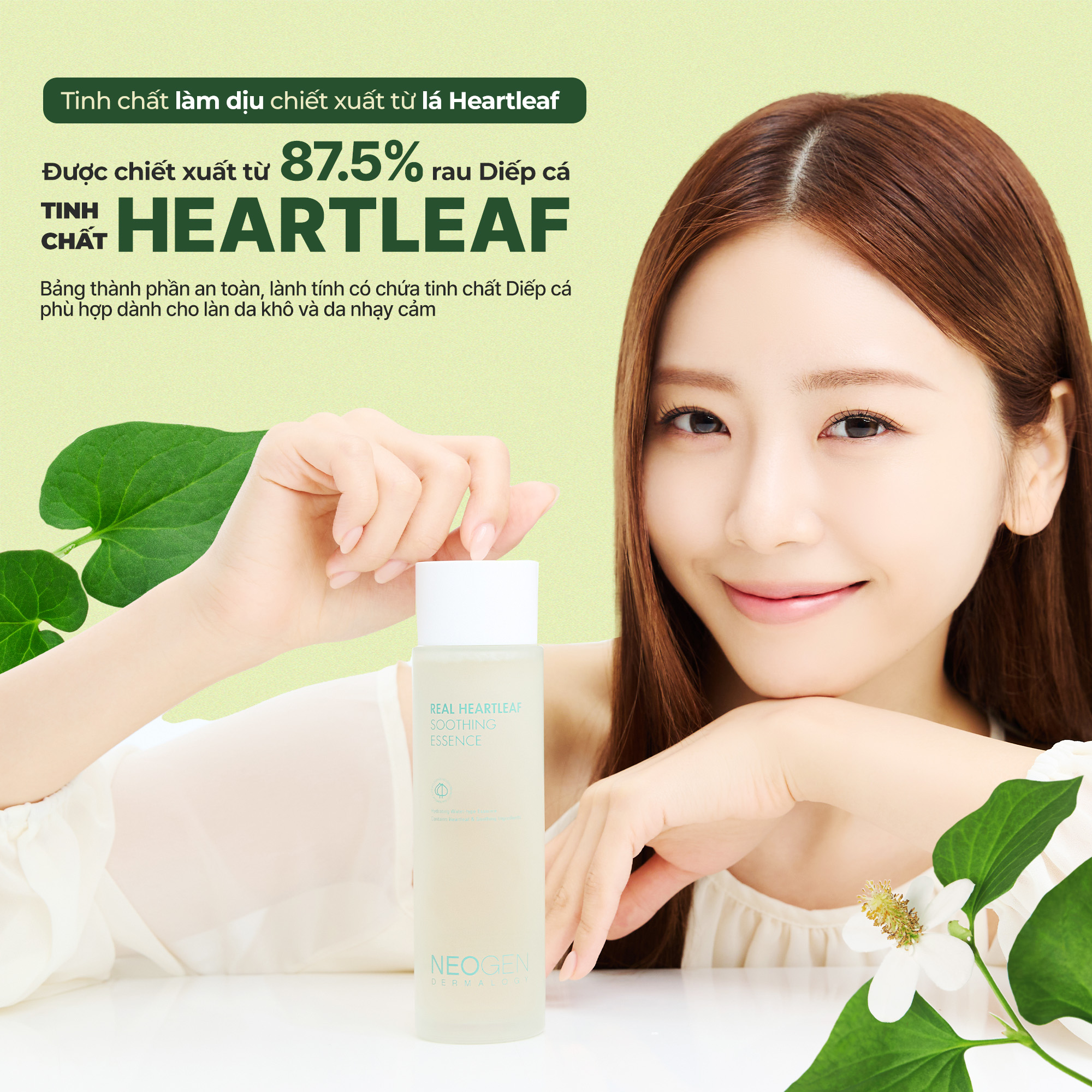 Mô tả Tinh Chất Giúp Làm Dịu, Phục Hồi Cho Da Nhạy Cảm Neogen Dermalogy Real Heartleaf Essence 150ml - 1