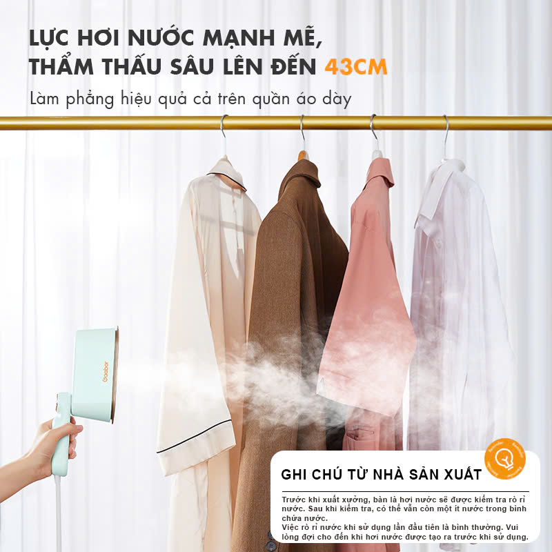 Mô tả Bàn ủi hơi nước cầm tay Gaabor HM-M01A 2in1 thích hợp cho mọi loại vải bàn là cầm tay bàn ủi hơi nước dung tích lớn - 11