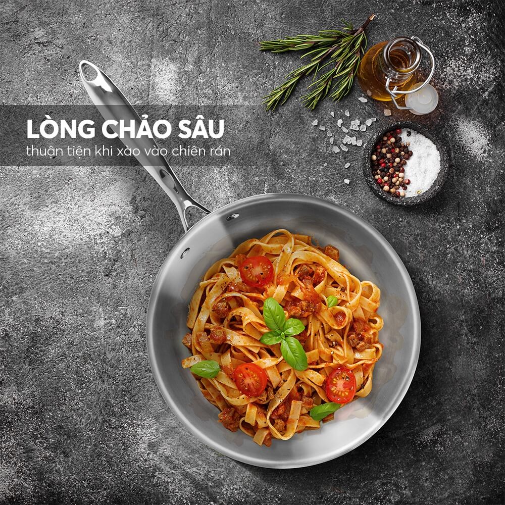 Mô tả Chảo sâu lòng inox nguyên khối Elmich Basic EL-2842IN - 4