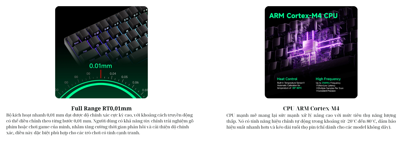 Mô tả Bàn phím cơ MonsGeek FUN60 Max SP White / Black Akko Glare Magnetic Switches 8K - 4