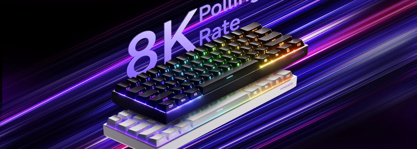 Mô tả Bàn phím cơ MonsGeek FUN60 Max SP White / Black Akko Glare Magnetic Switches 8K - 5