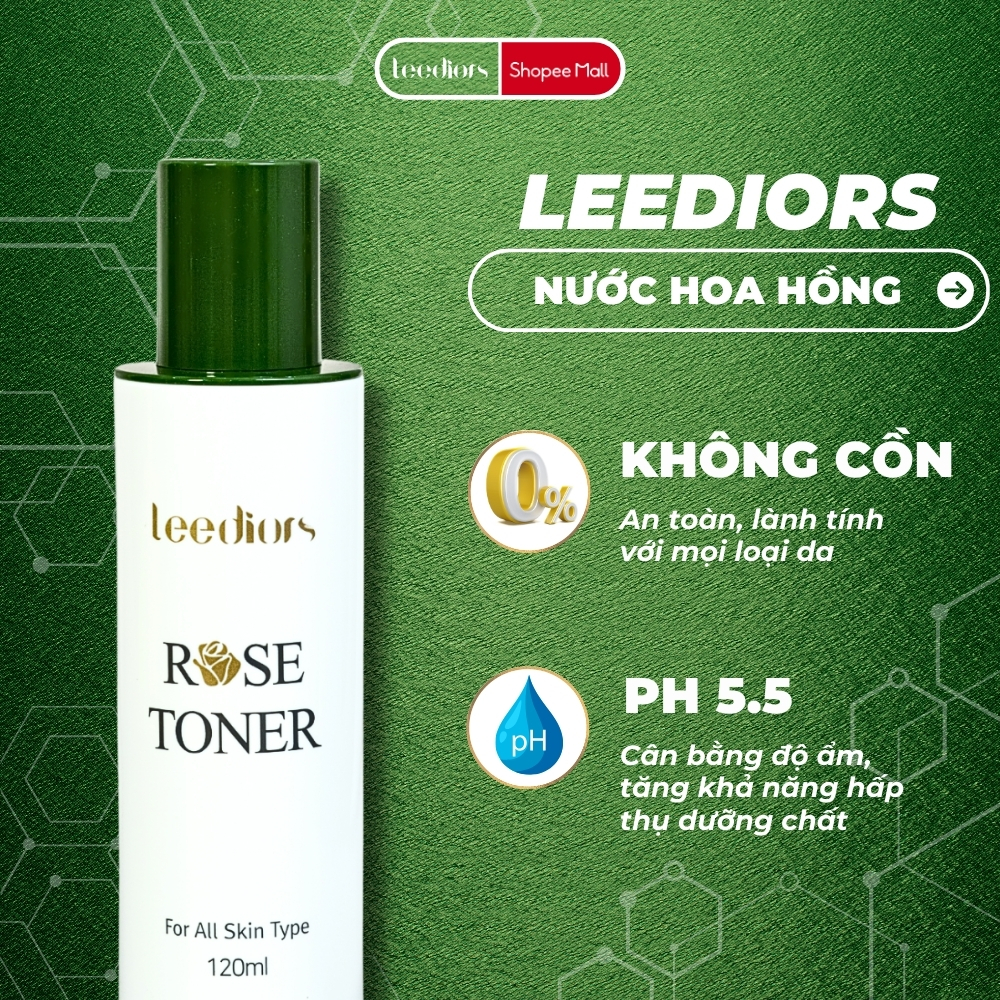 Mô tả Nước hoa hồng Hàn Quốc Leediors Rose Toner 120ml Cân bằng pH, Tăng cường Độ ẩm cho Da, Giúp Da Mịn màng - 4