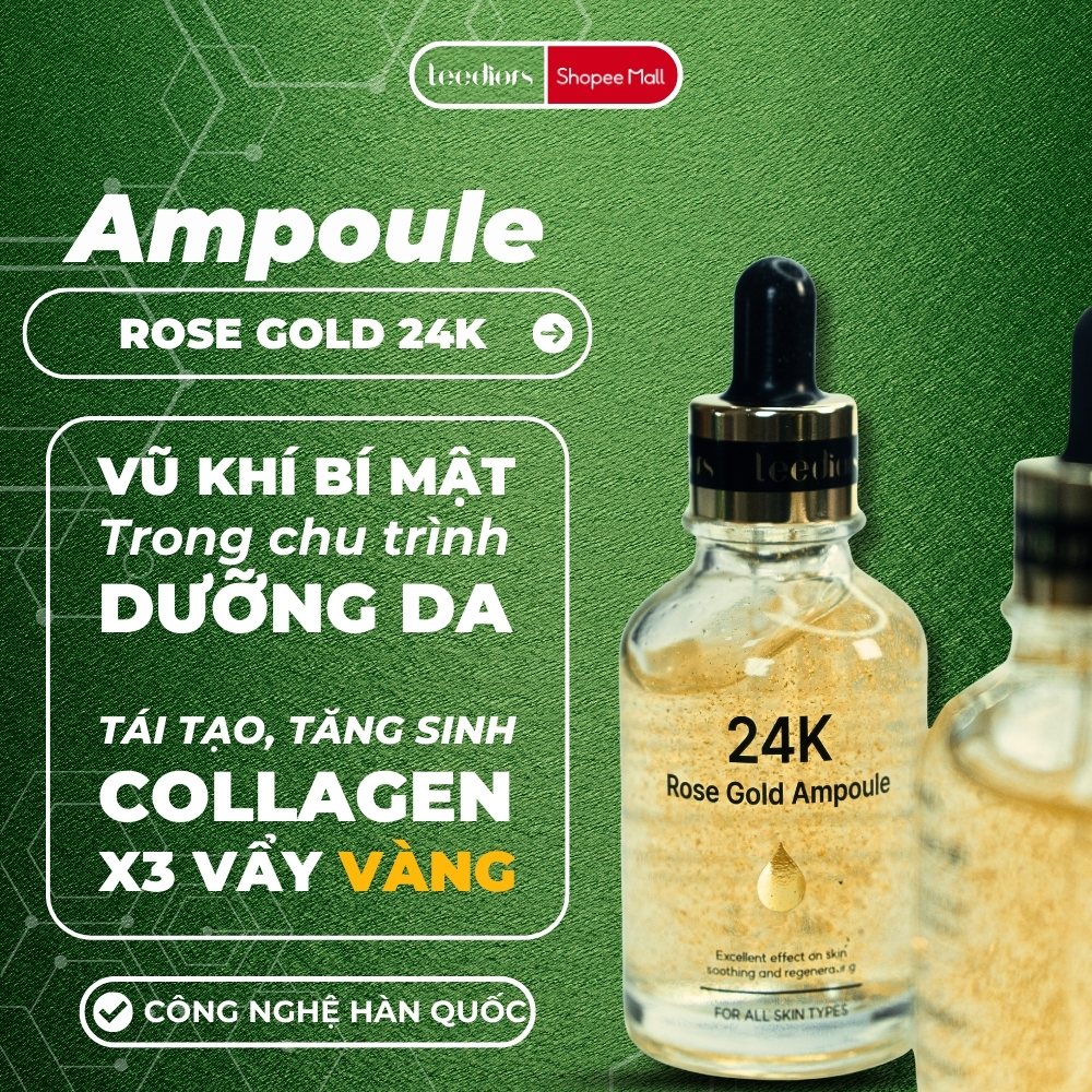 Mô tả Ampoule Dưỡng ẩm Hàn Quốc Leediors 24K 50ml Làm đẹp Da, Dưỡng, Cấp ẩm Da, Sáng da, Mờ thâm - 1