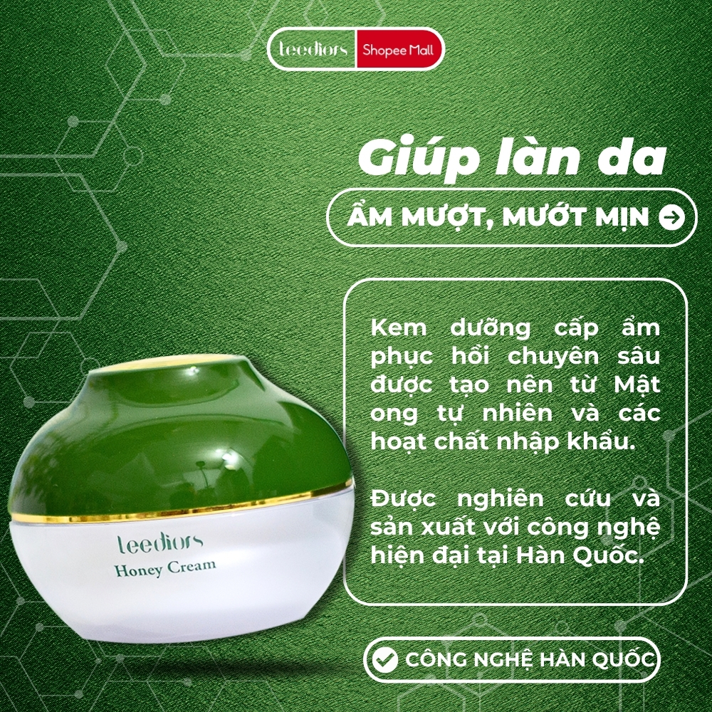 Mô tả Kem dưỡng Mật ong Collagen Hàn Quốc - Leediors Honey Cream: Dưỡng da trắng sáng, Ngừa mụn, mờ Thâm Nám - 1