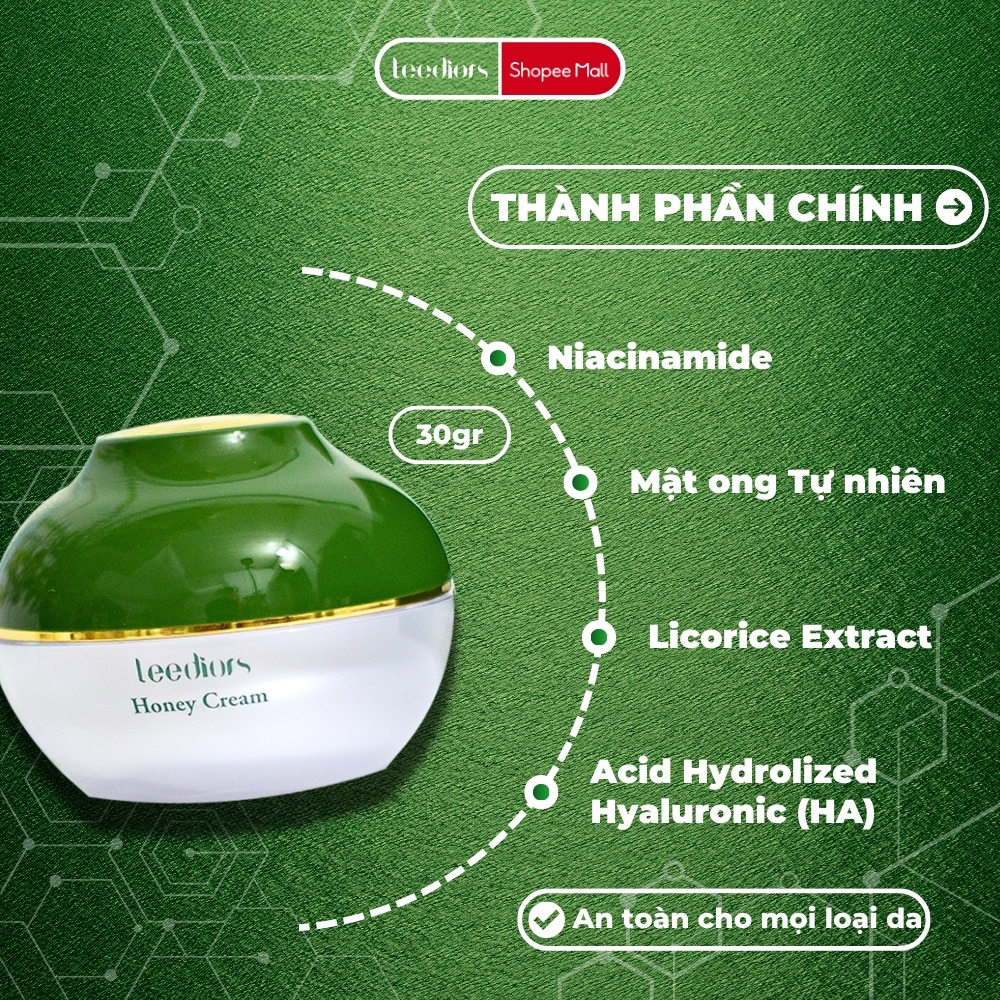 Mô tả Kem dưỡng Mật ong Collagen Hàn Quốc - Leediors Honey Cream: Dưỡng da trắng sáng, Ngừa mụn, mờ Thâm Nám - 3
