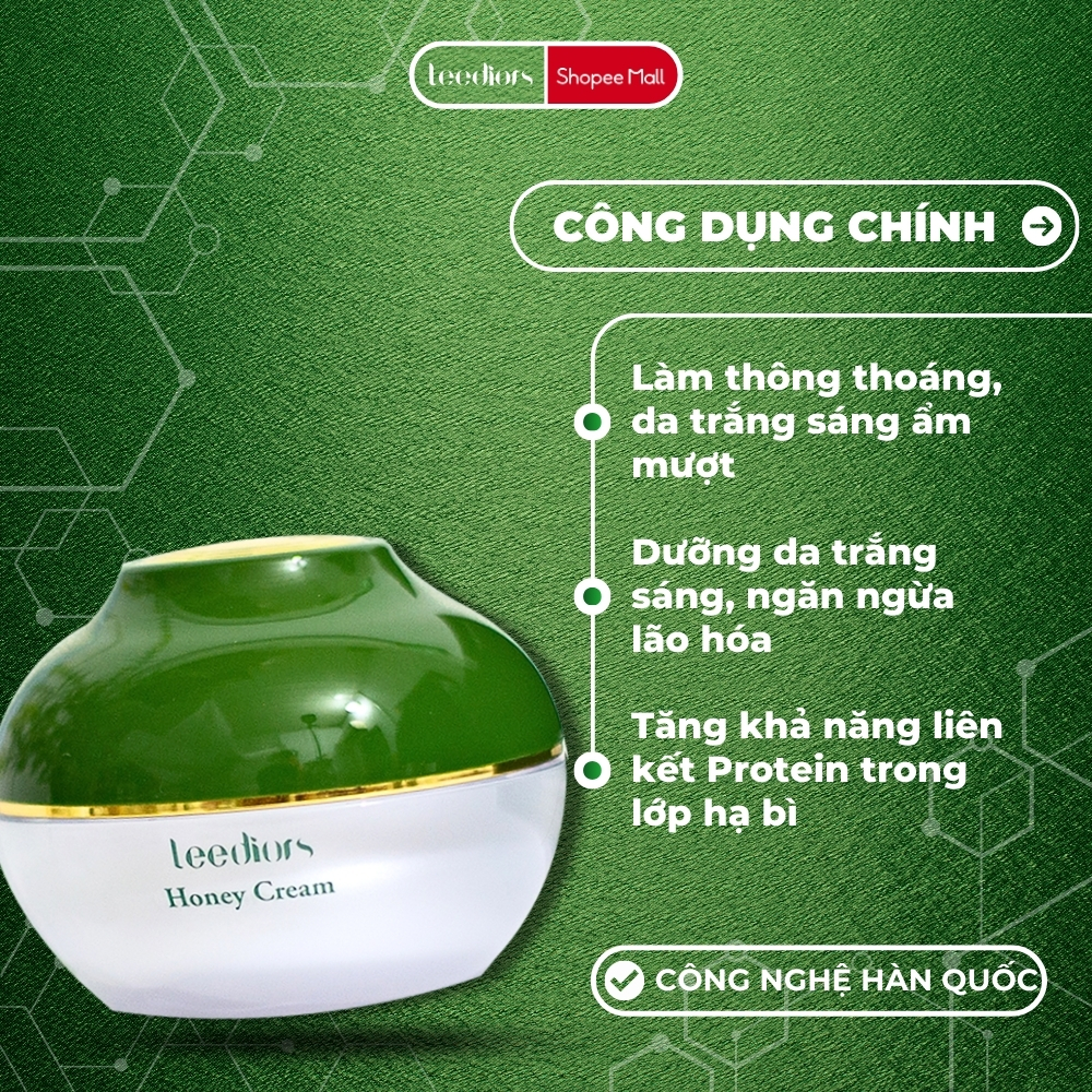 Mô tả Kem dưỡng Mật ong Collagen Hàn Quốc - Leediors Honey Cream: Dưỡng da trắng sáng, Ngừa mụn, mờ Thâm Nám - 4
