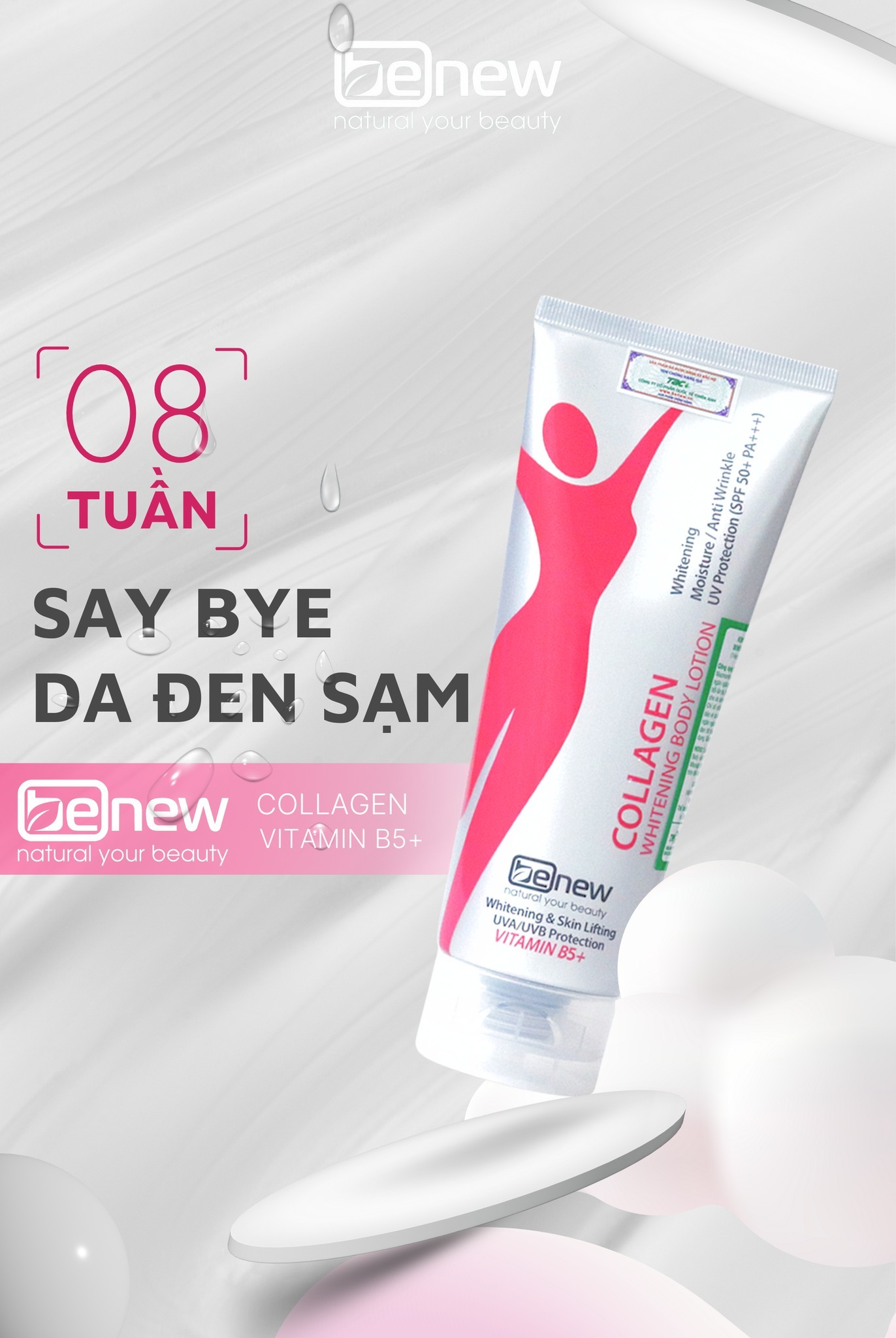 Mô tả Kem Body Dưỡng Da Benew Collagen Whitening Body Lotion TAC 200ml - 1