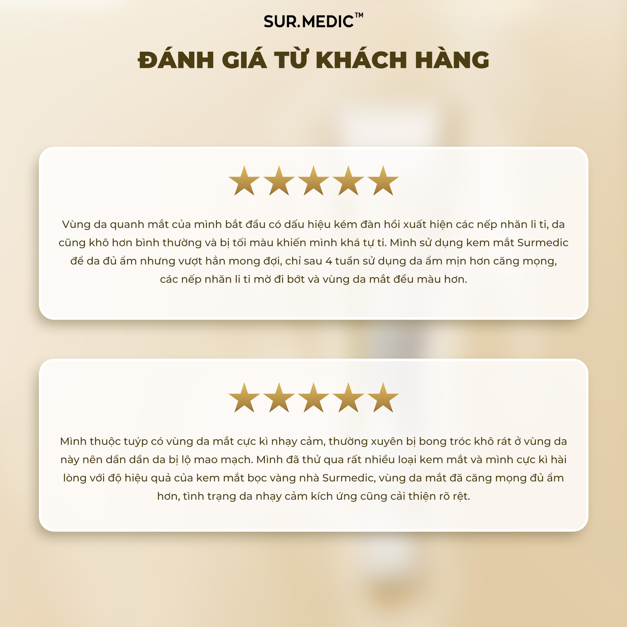 Mô tả Sample Kem Mắt Bọc Vàng Cải Thiện 4 Vấn đề Vùng Da Mắt SURMEDIC Perfection 100tm All In One Facial Eye Cream 1ml - 5