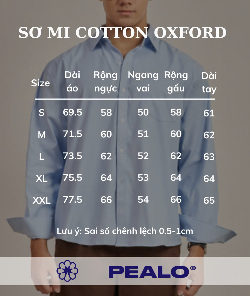 Mô tả Áo sơ mi kẻ to Oxford PEALO form Relax Cotton cao cấp - 1