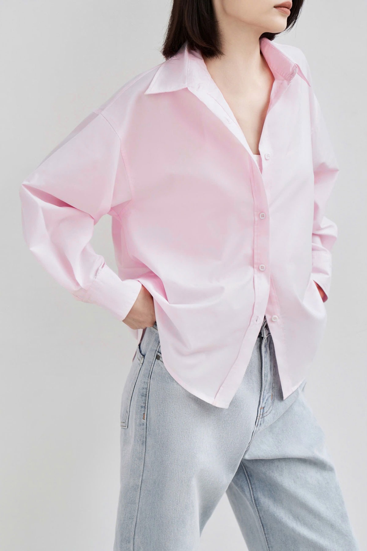 Áo sơ mi nữ pastel GILLEE FAS293 - Chất liệu