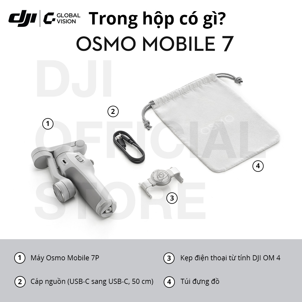 Mô tả Gimbal chống rung điện thoại DJI Osmo Mobile 7 theo dõi chủ thể, 7P có mô đun tích hợp đèn chiếu sáng (DJI OM 7 Series) - 6