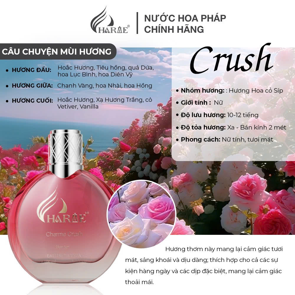 Mô tả Nước Hoa CHARME Chính Hãng 10ml Nam Nữ Lưu Hương Lâu - 9