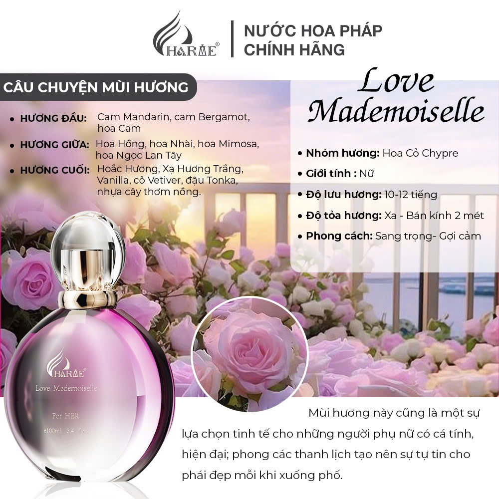Mô tả Nước Hoa CHARME Chính Hãng 10ml Nam Nữ Lưu Hương Lâu - 10