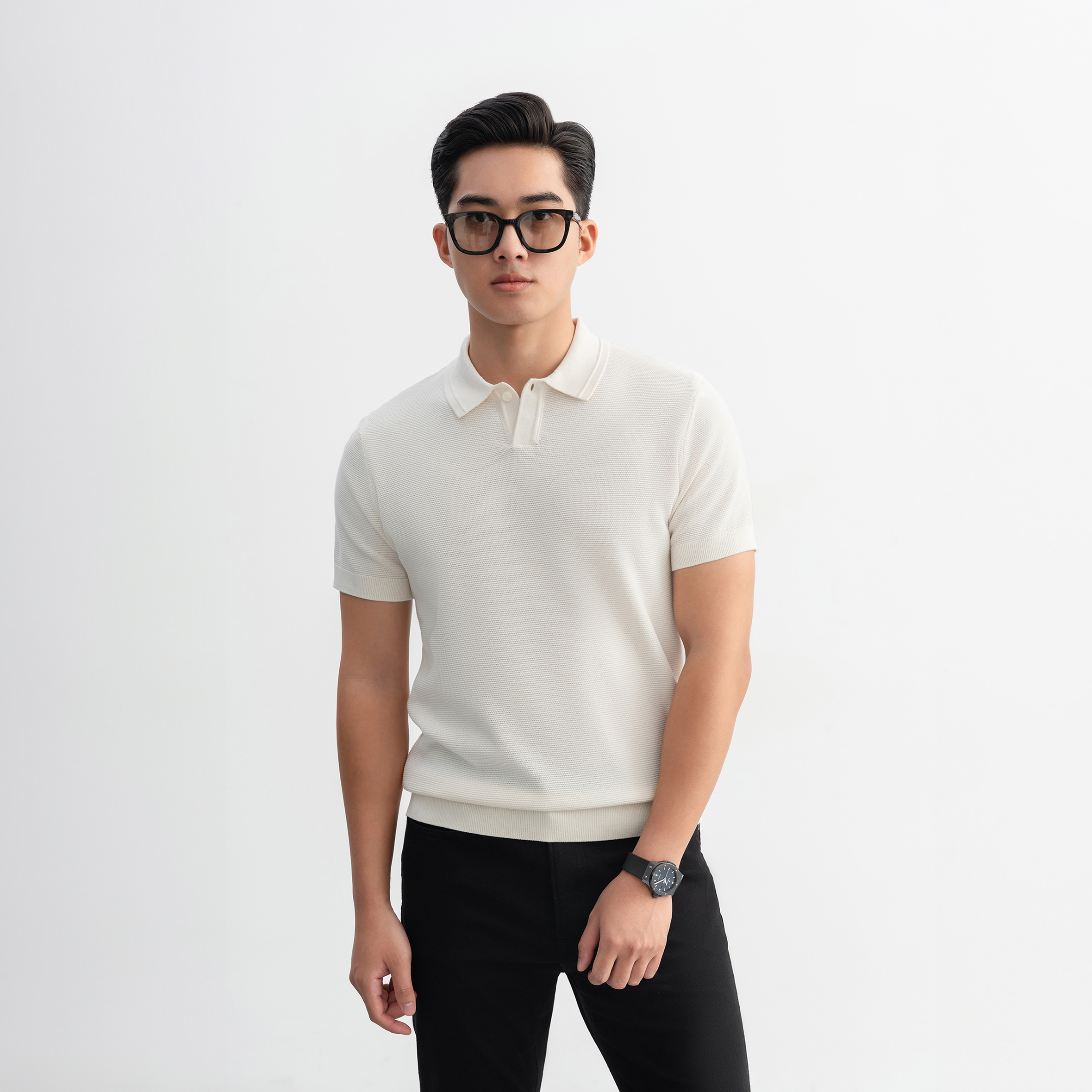 Mô tả Áo polo LEN DỆT KIM GATA KNIT cao cấp, kiểu dáng classic Hàn Quốc sang trọng - APL332 - 4