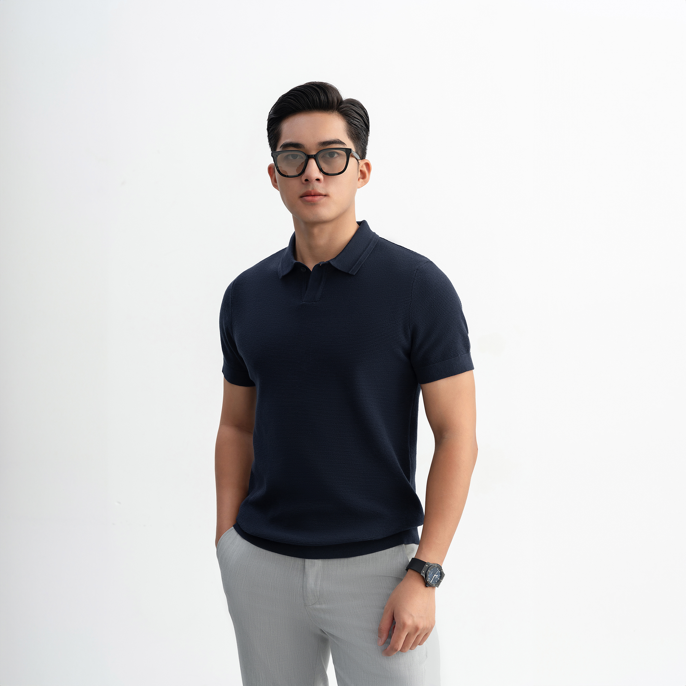 Mô tả Áo polo LEN DỆT KIM GATA KNIT cao cấp, kiểu dáng classic Hàn Quốc sang trọng - APL332 - 6