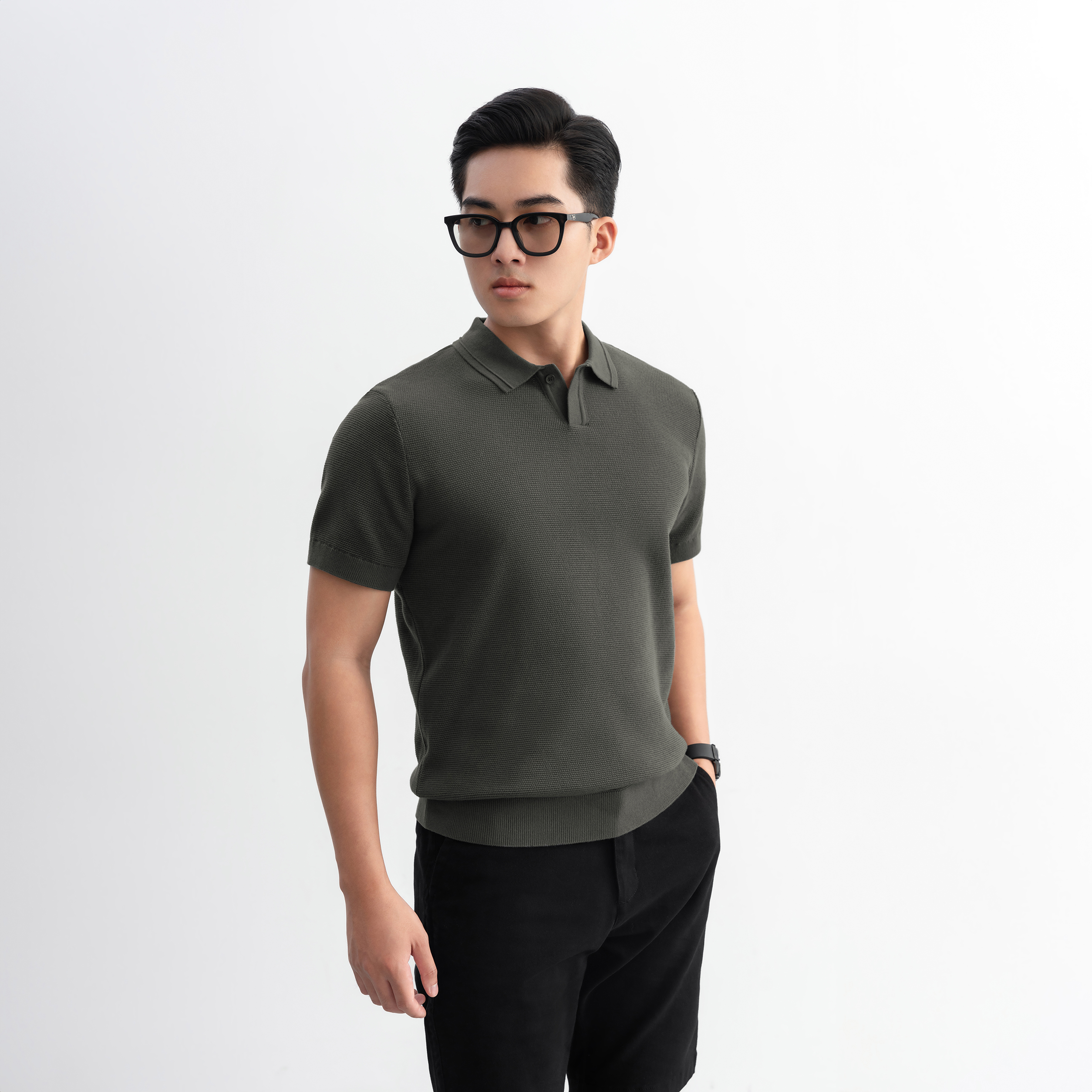 Mô tả Áo polo LEN DỆT KIM GATA KNIT cao cấp, kiểu dáng classic Hàn Quốc sang trọng - APL332 - 1