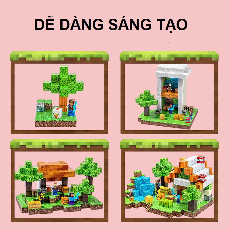 Mô tả Khối MineCraft 2.5cm - Khối nam châm xếp hình, xây dựng cho bé phát huy sự sáng tạo - 2
