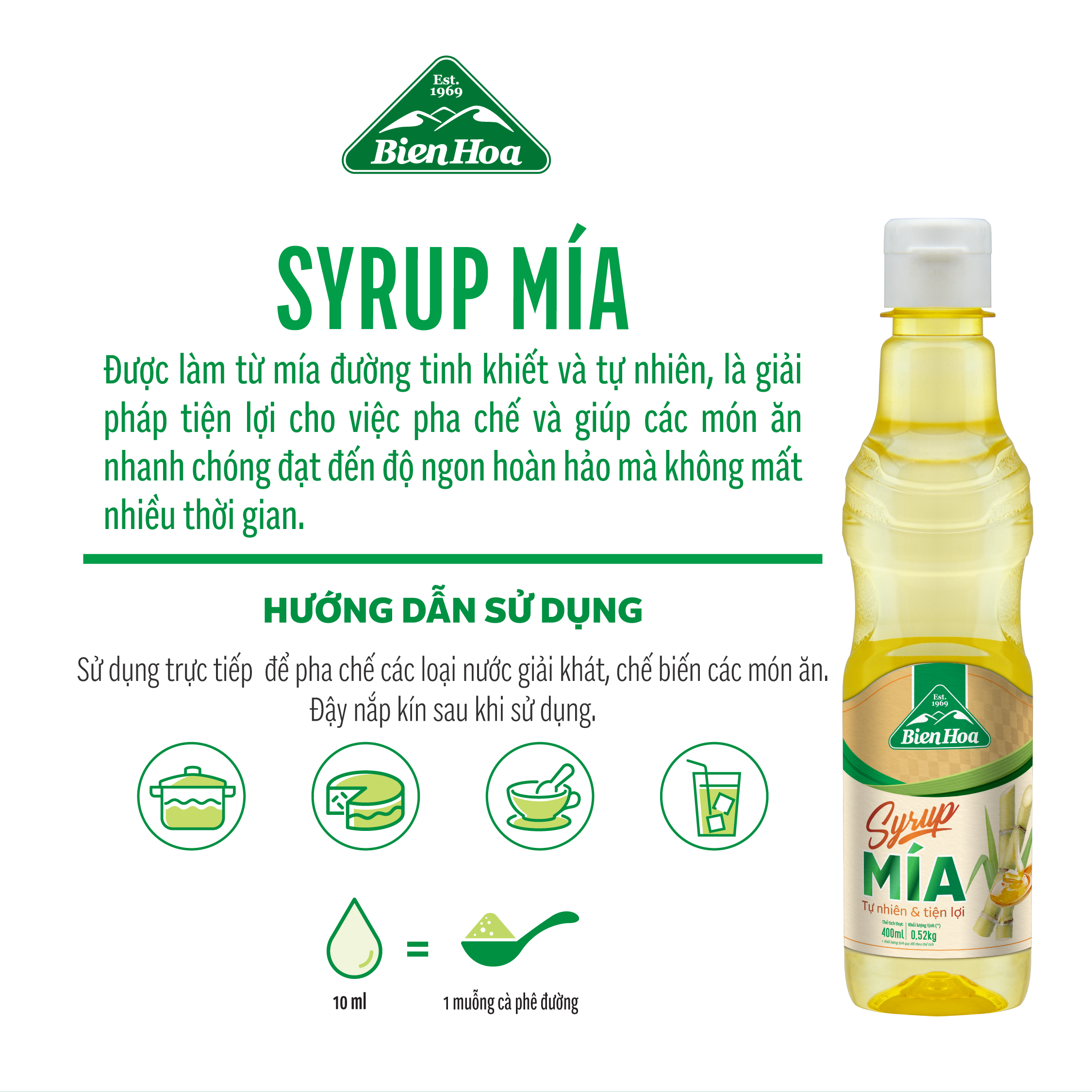 Mô tả Syrup Mía Biên Hòa 400ml/Chai - 3