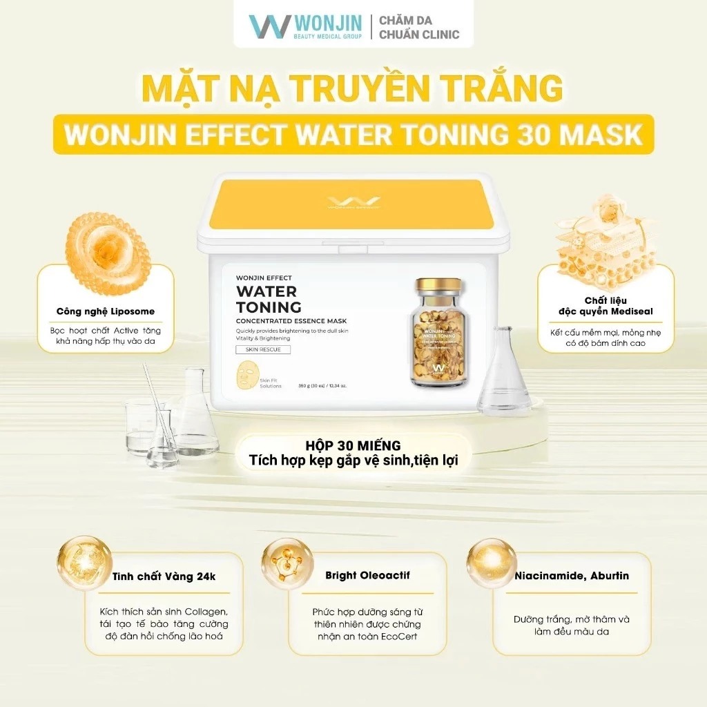 Mô tả Mặt Nạ Dưỡng Sáng, Chống Lão Hoá Da Wonjin Effect Glutathione Concentrated Essence Mask - 4