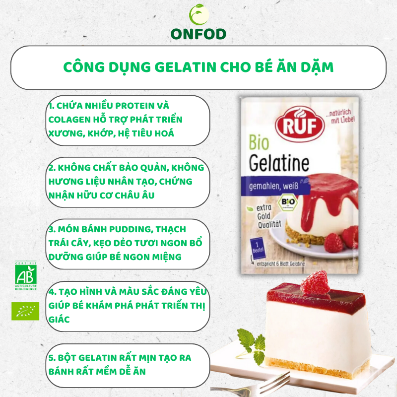 Gelatin Ruf ONFOD cho bé