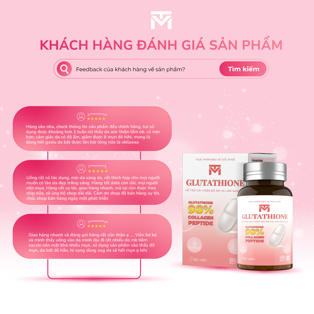 Mô tả Viên uống VTM Glutathione hỗ trợ làm sáng da, hỗ trợ giảm triệu chứng khô da, nhăn da, nám da - hộp 30 ngày - 7