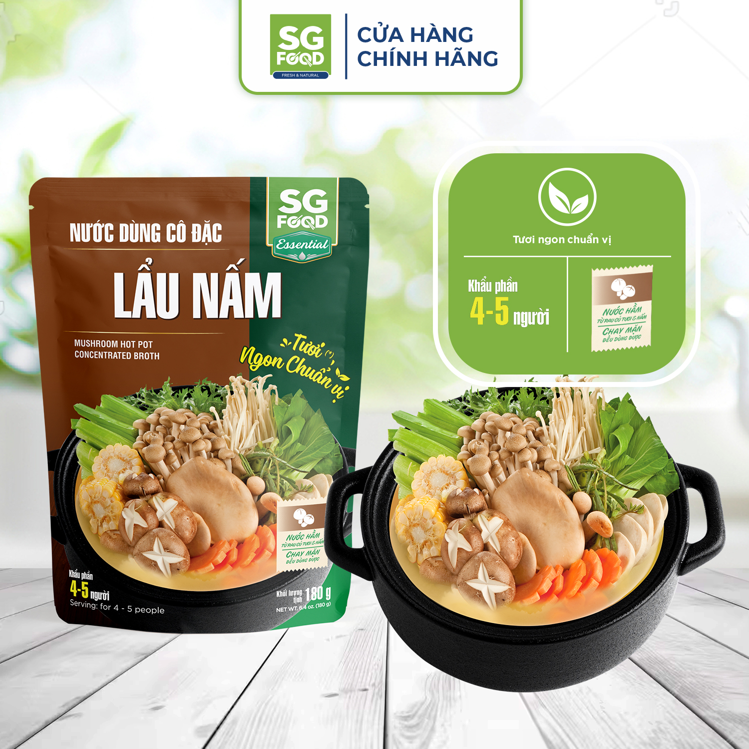 Mô tả Nước dùng cô đặc Lẩu Nấm SG Food 180gr - 1