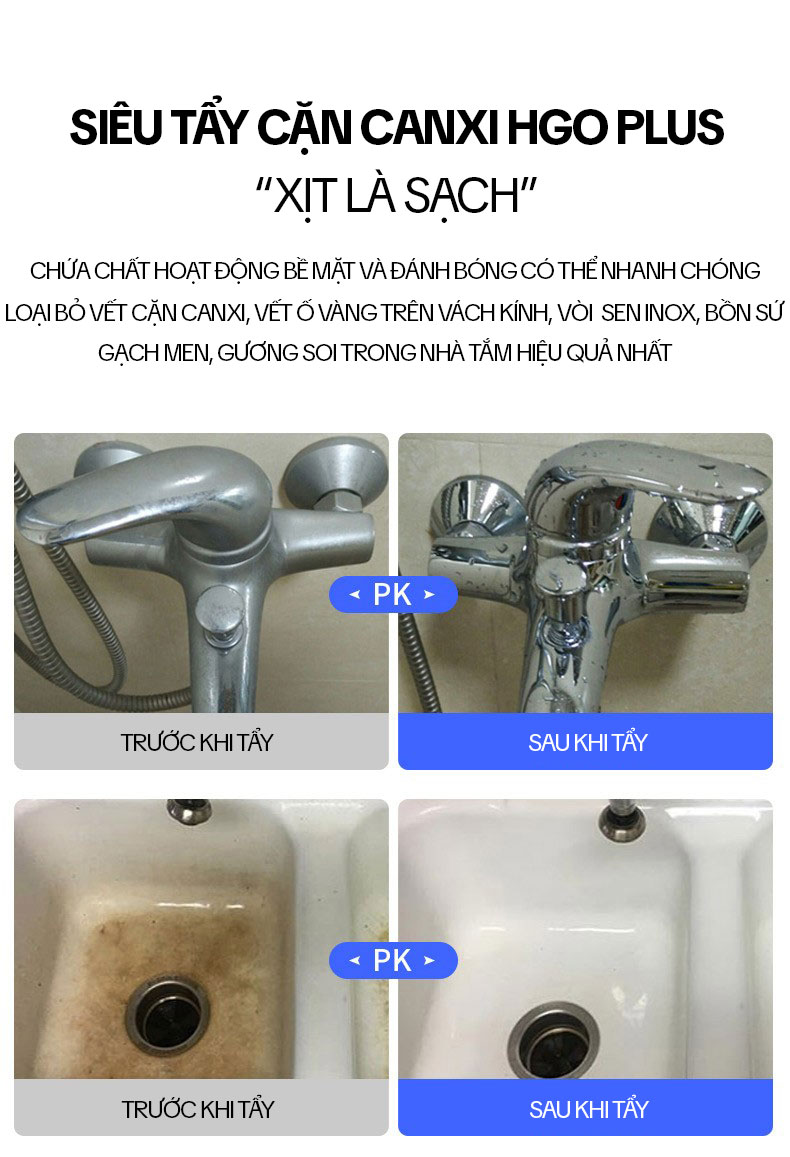 Tẩy cặn bồn sứ HGO PLUS