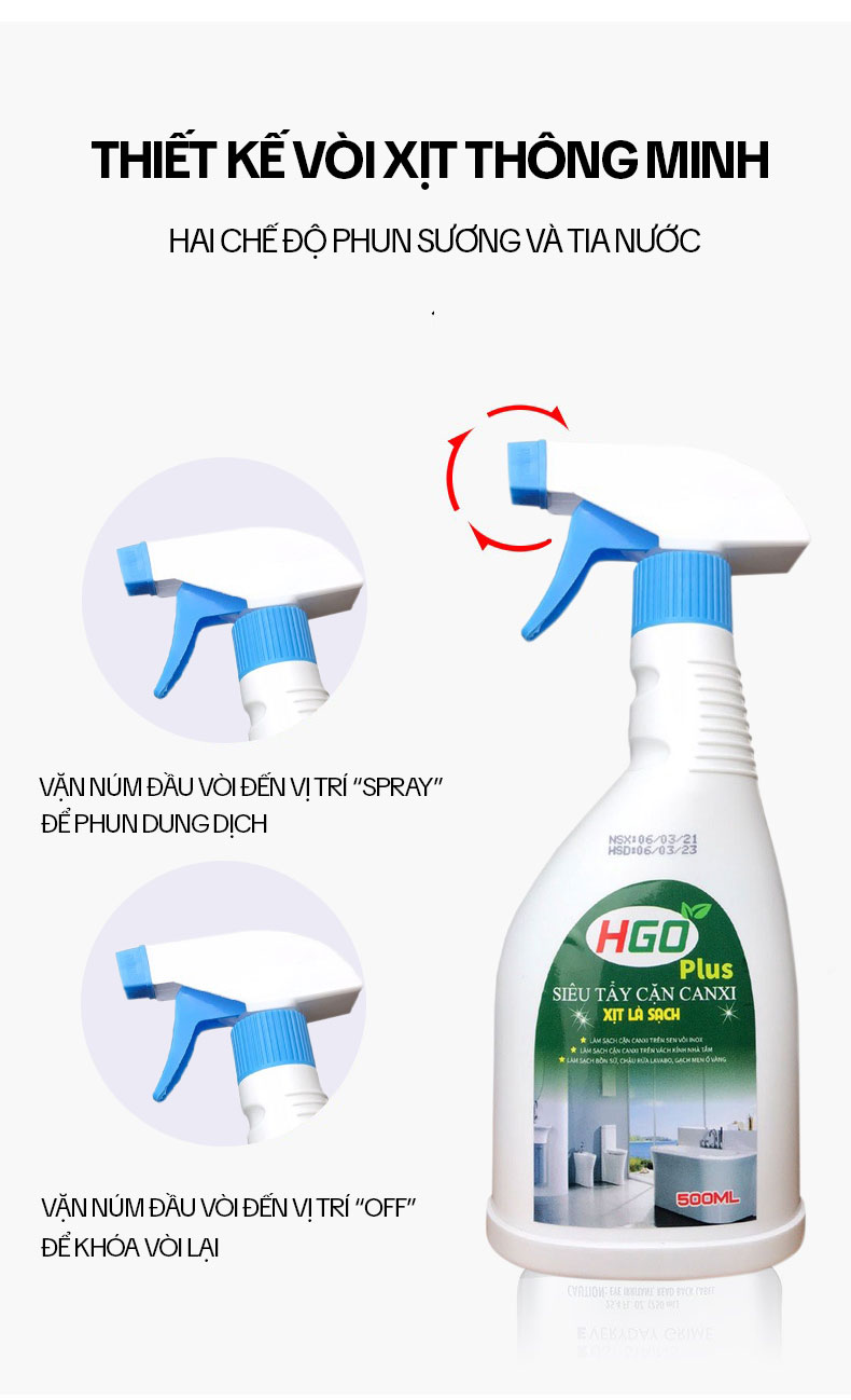 Tẩy cặn sen vòi HGO PLUS