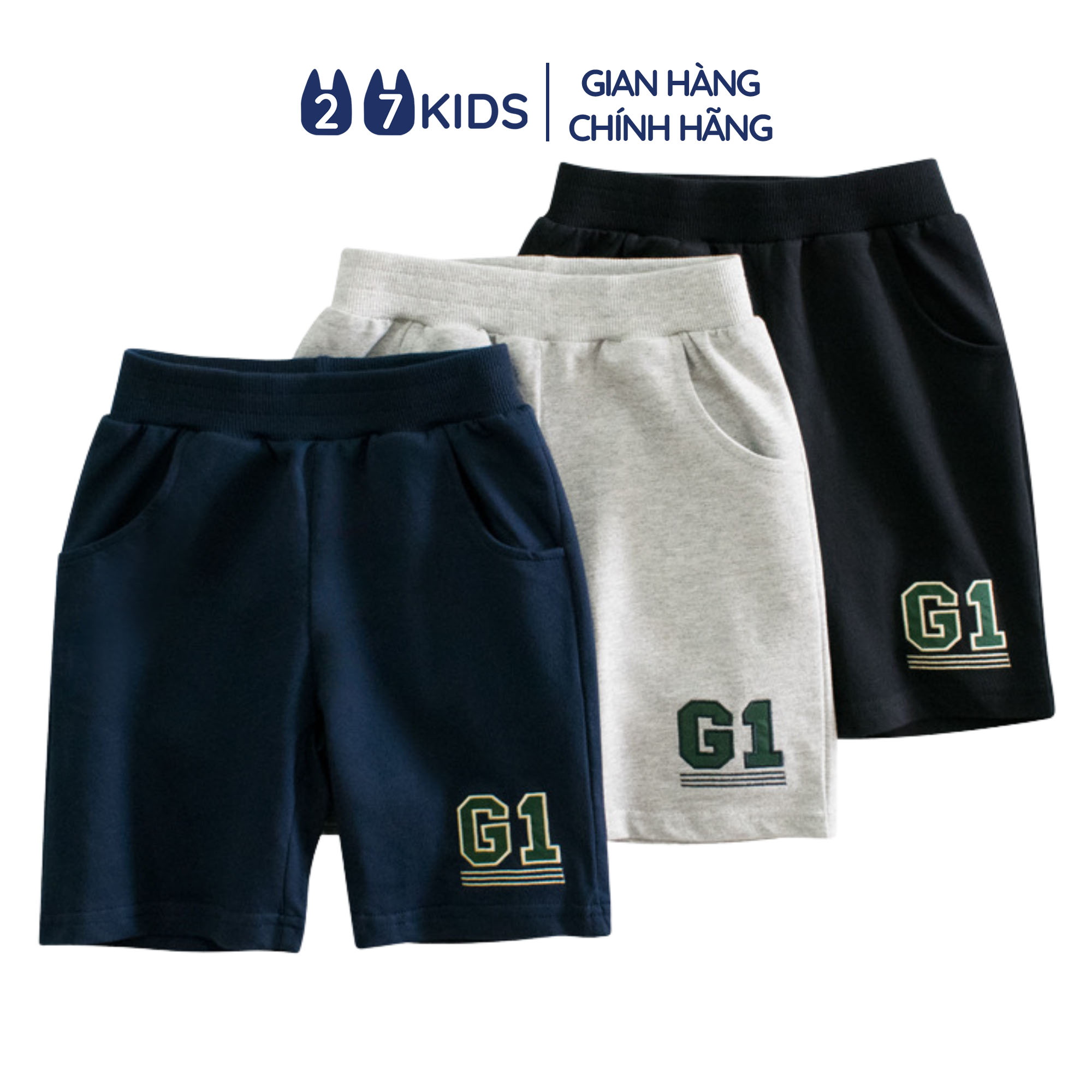 Mô tả Quần short bé trai 27Kids sooc đùi thể thao nam vải Cotton cho trẻ từ 2-10 tuổi BSPS2 - 2