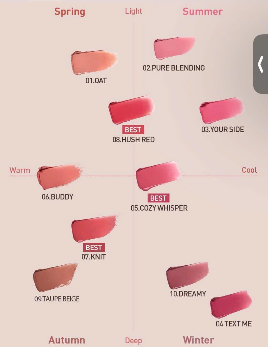 Son Thỏi 3CE Cashmere Hug Lipstick 10 Màu Mịn Lì Nhẹ Môi Knit Hug Red ...