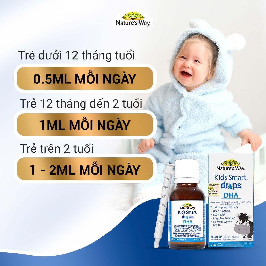 Mô tả Combo 2 Hộp DHA Drops Nature's Way Kids Smart Drops Siro Thông Minh Bổ Sung DHA EPA, Hỗ Trợ Bổ Não Và Mắt Cho Bé - 6