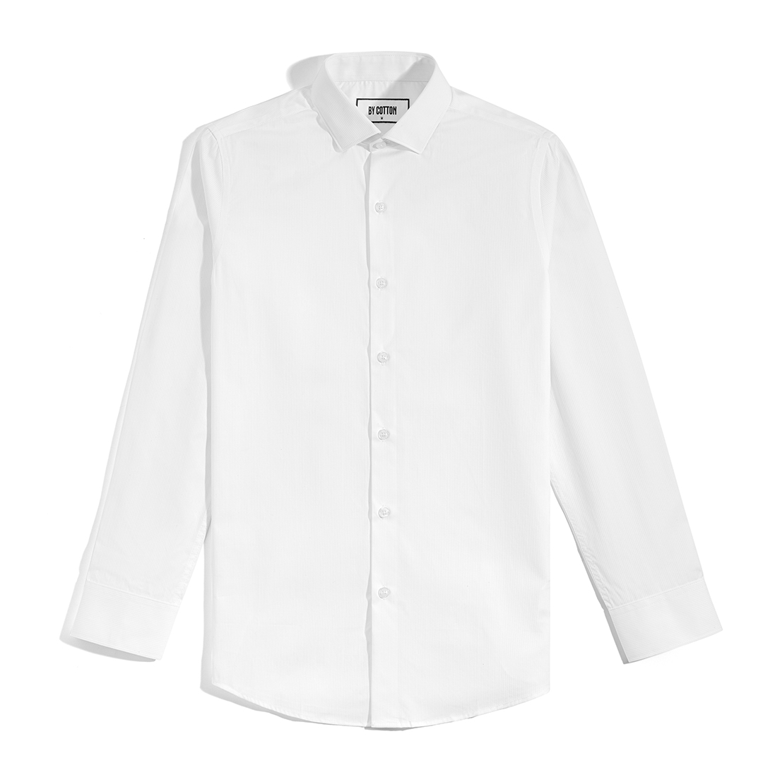 Mô tả Áo Sơ Mi Nam Dài Tay By Cotton Cao Cấp Sơ Mi Công Sở Nam Cotton Phối Sọc Nhuyễn Xanh & Gân Trắng - 4
