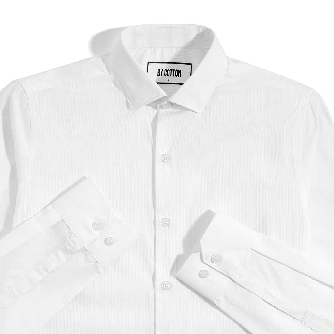 Mô tả Áo Sơ Mi Nam Dài Tay By Cotton Cao Cấp Sơ Mi Công Sở Nam Cotton Phối Sọc Nhuyễn Xanh & Gân Trắng - 5