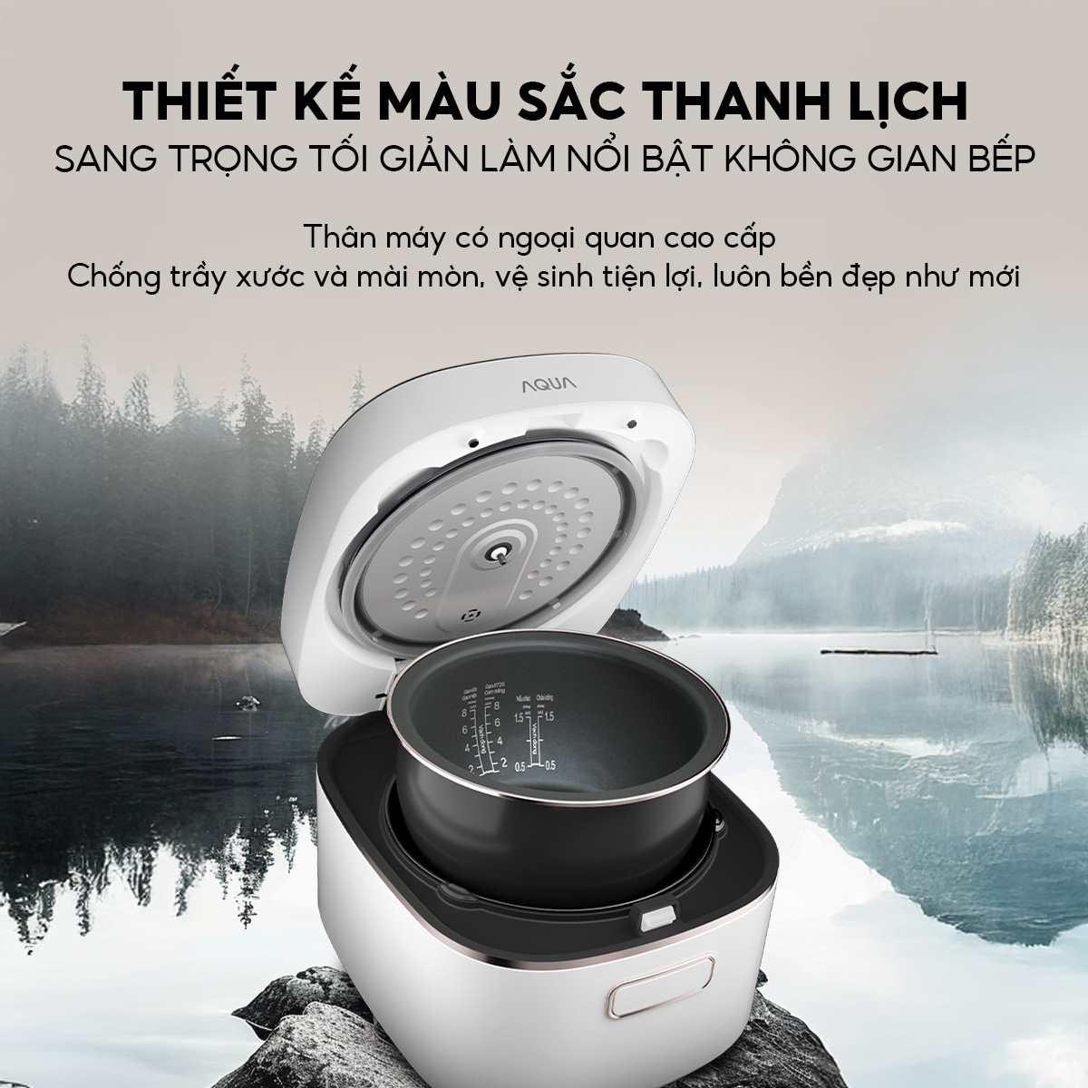Mô tả Nồi cơm cao tần AQUA RIH401R 1.5L, điều khiển cảm ứng 8 chế độ nấu, hẹn giờ 24 tiếng - 9