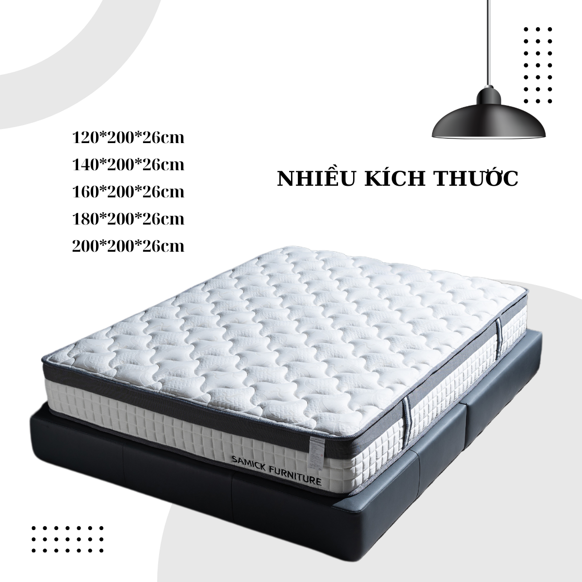 Các kích thước Nệm Lò Xo Samick