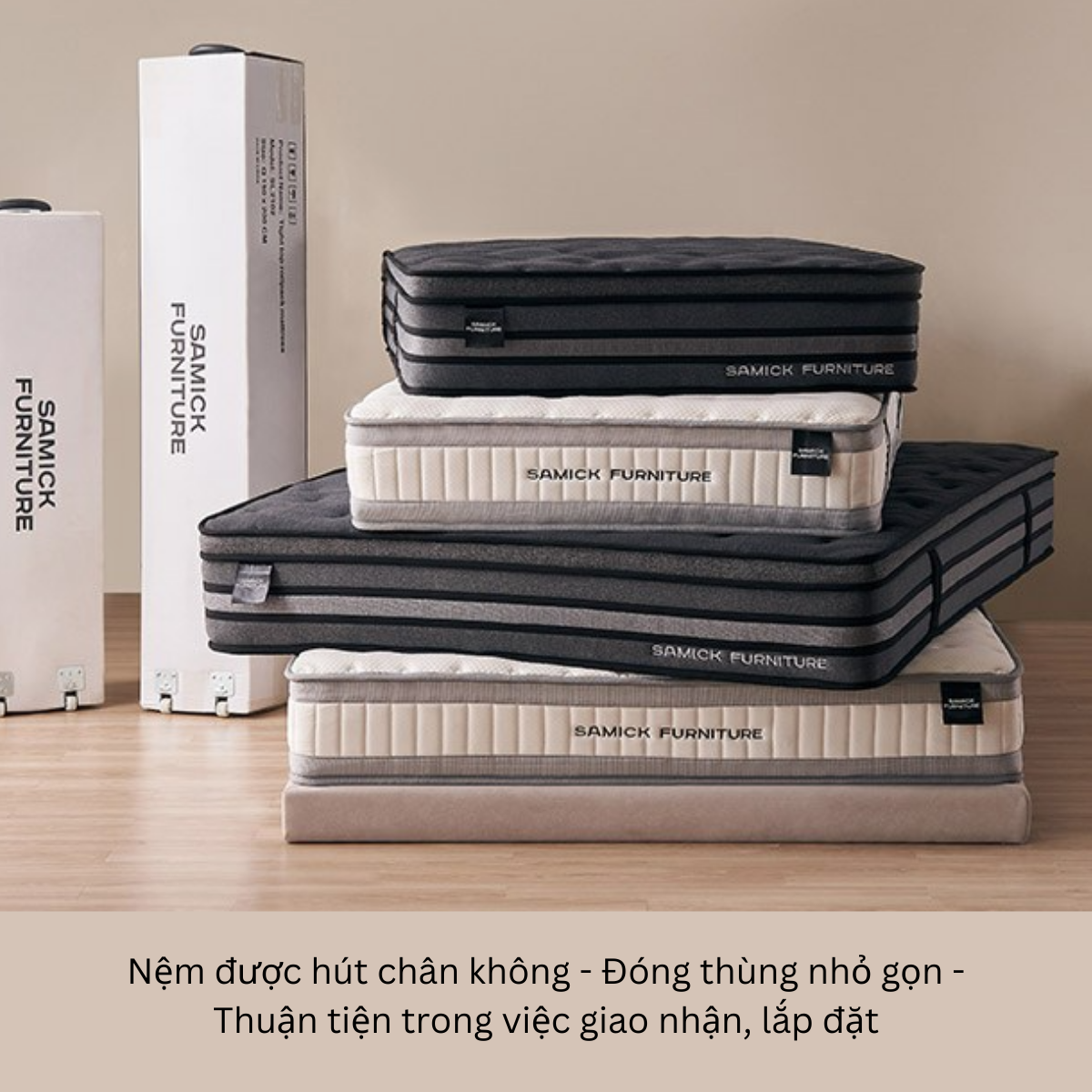 Mô tả NỆM LÒ XO TÚI HÚT CHÂN KHÔNG Cao Cấp SAMICK REST DEEP BASIC Cao 26cm  - Nâng đỡ cơ thể - 2