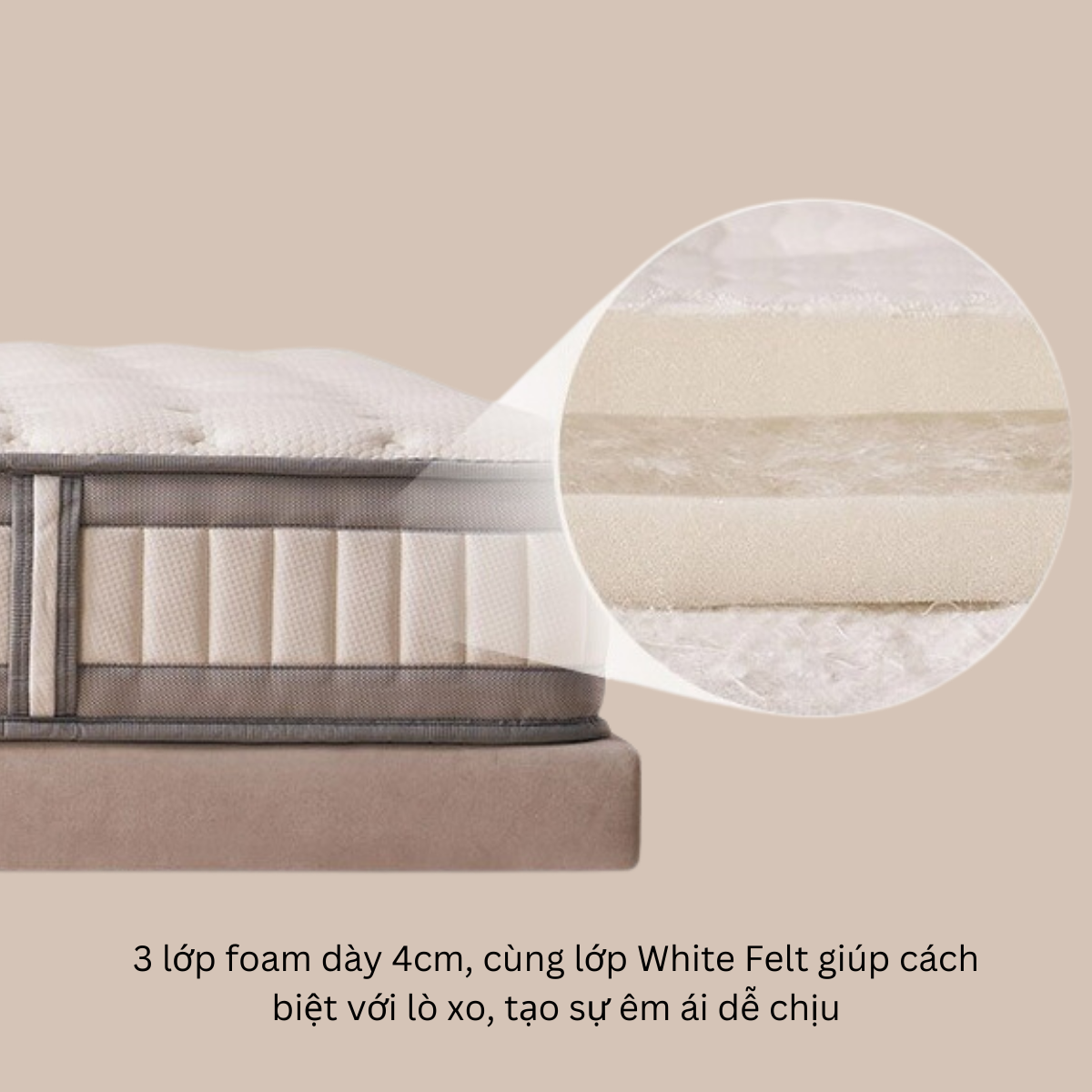 Mô tả NỆM LÒ XO TÚI HÚT CHÂN KHÔNG Cao Cấp SAMICK REST DEEP BASIC Cao 26cm  - Nâng đỡ cơ thể - 6