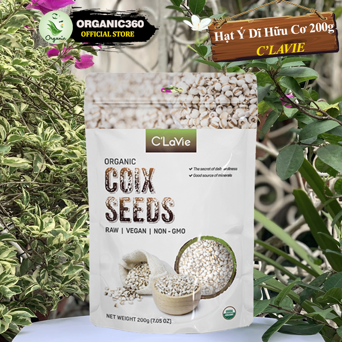 Mô tả Hạt Ý Dĩ Hữu Cơ C’LAVIE 200g Organic Coix Seeds - 1