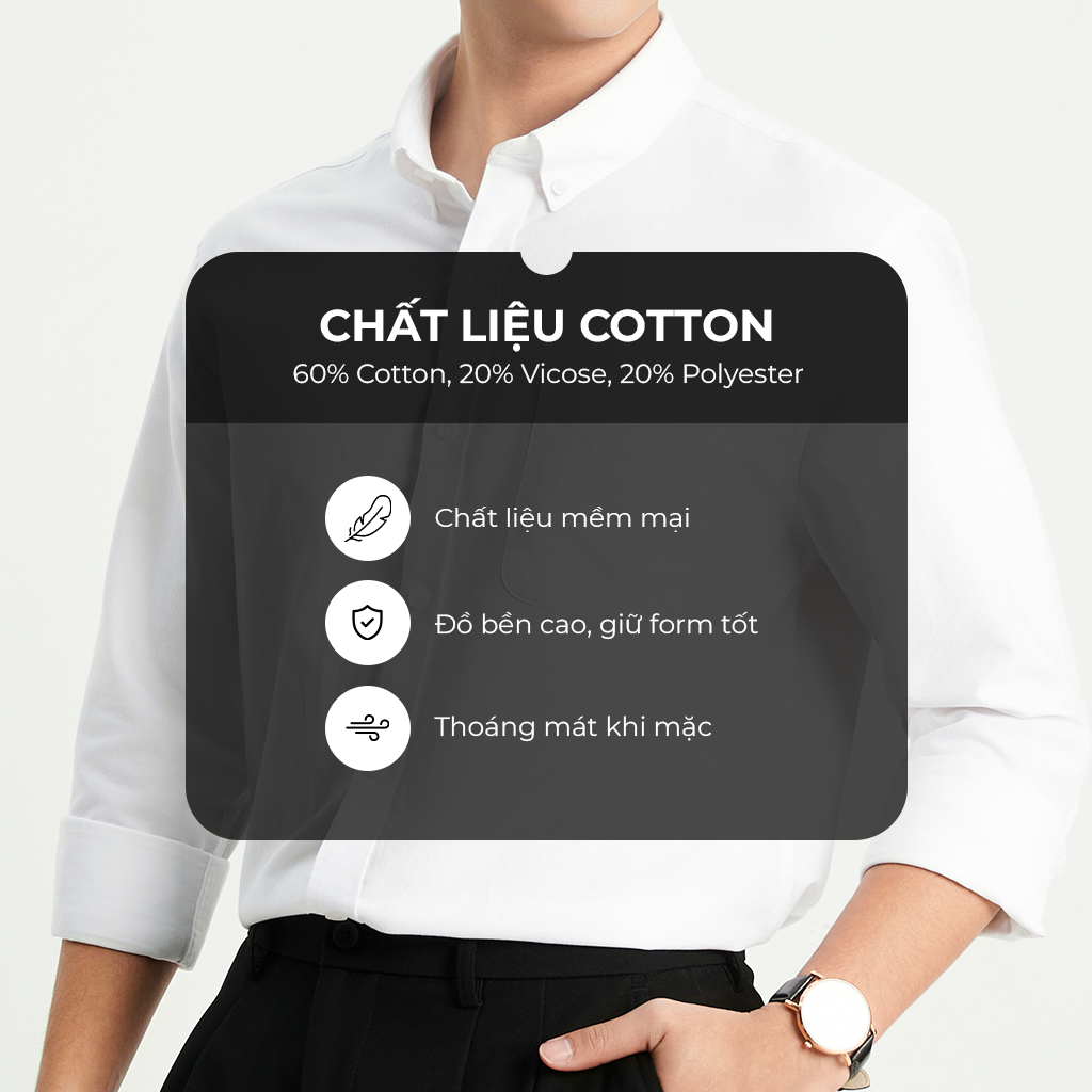 Mô tả Áo Sơ Mi Nam KRIK Form Dáng SLimfit Chất Liệu Cao Cấp Mềm Mại Thiết Kế Cổ Đức Tinh Tế Sang Trọng SD3228 - 1