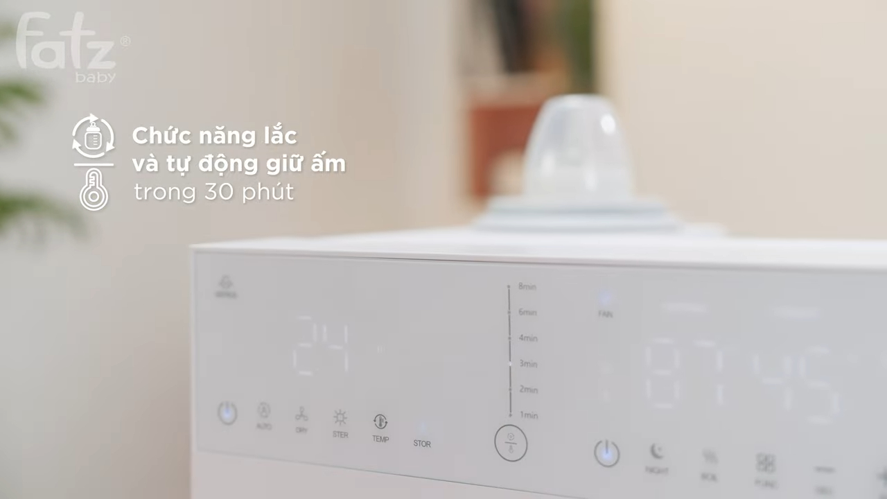 Mô tả Máy đa năng điện tử (Tiệt trùng UVC, Sấy khô/ Lắc & Giữ ấm/ Đun&Hâm nước pha sữa) Multi-KING 5 Pro FATZBABY FB9288BT - 8