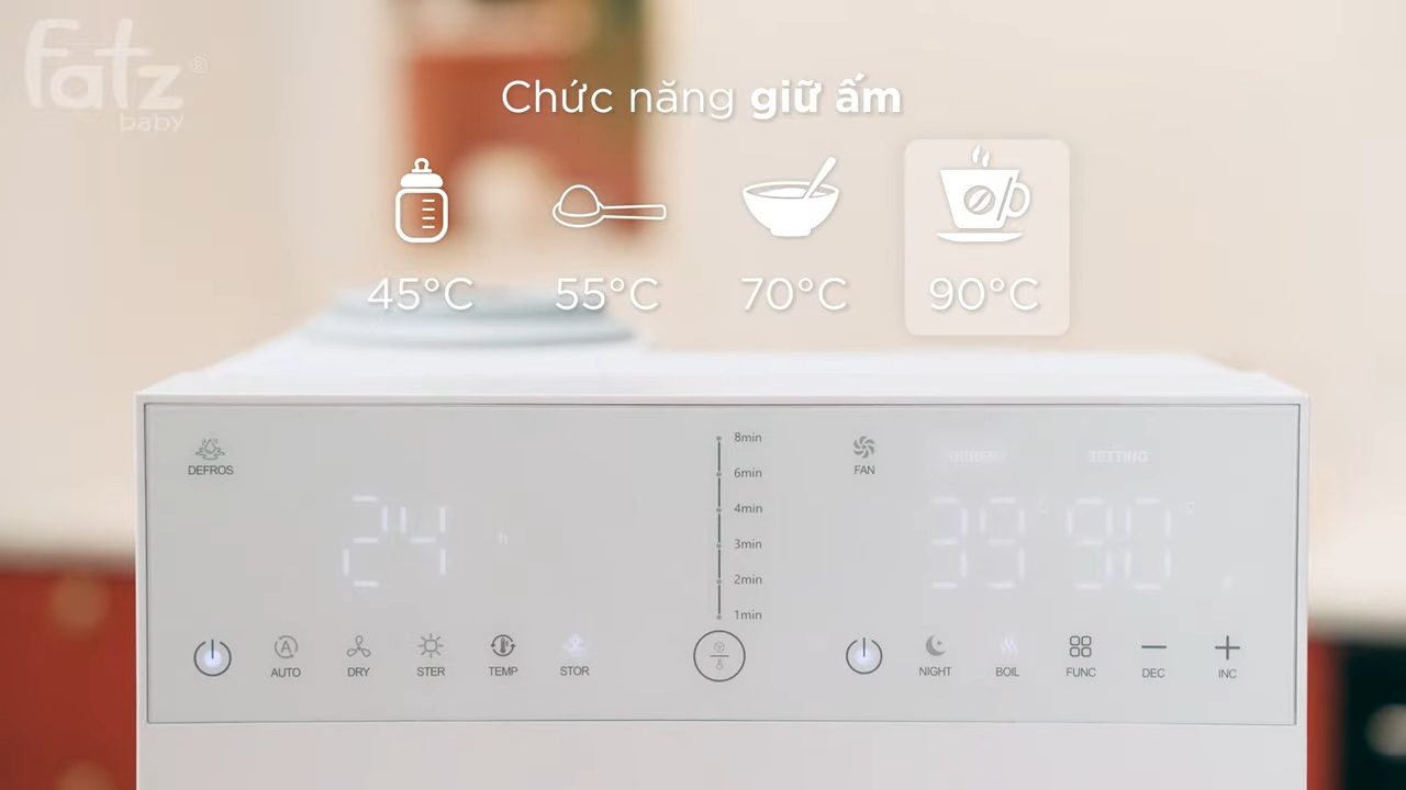 Mô tả Máy đa năng điện tử (Tiệt trùng UVC, Sấy khô/ Lắc & Giữ ấm/ Đun&Hâm nước pha sữa) Multi-KING 5 Pro FATZBABY FB9288BT - 9