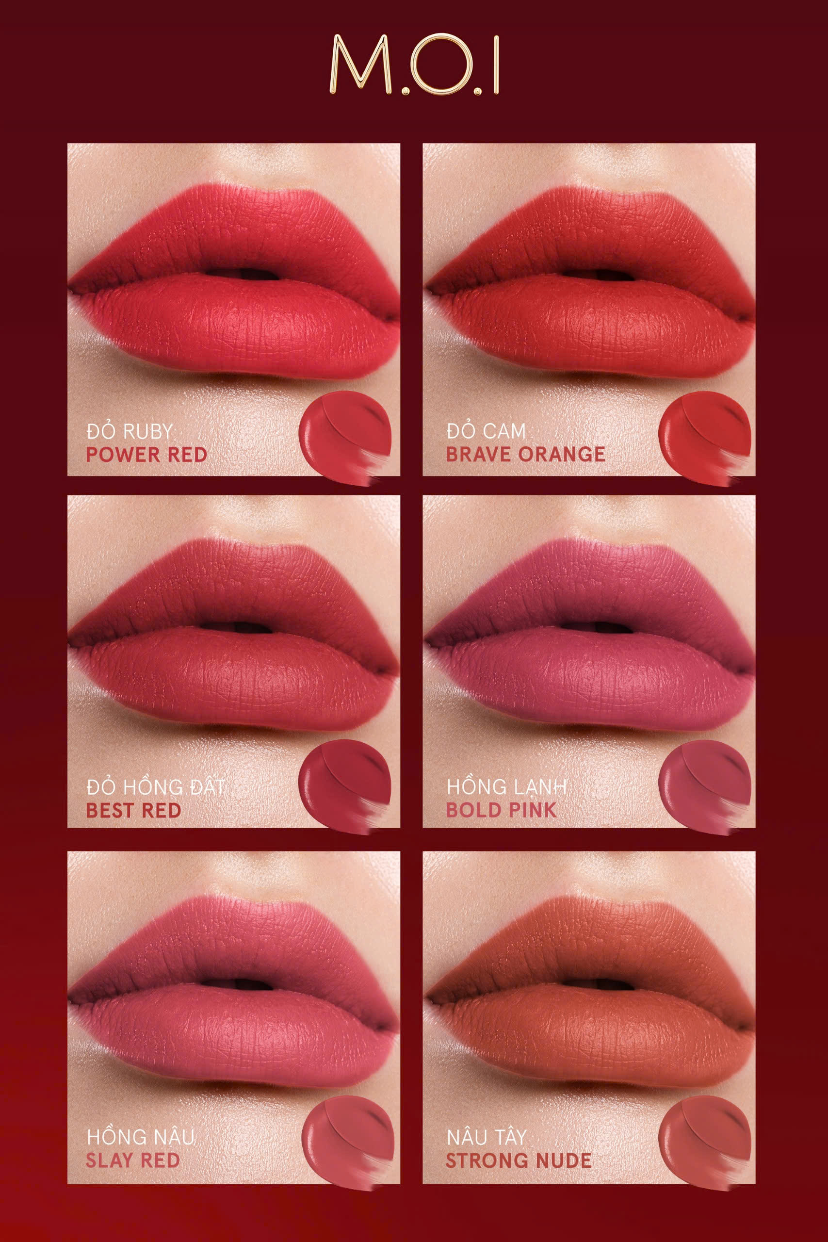Mô tả Son môi lì cao cấp Queen Of Rose MOI Cosmetics 2.7gr - 2
