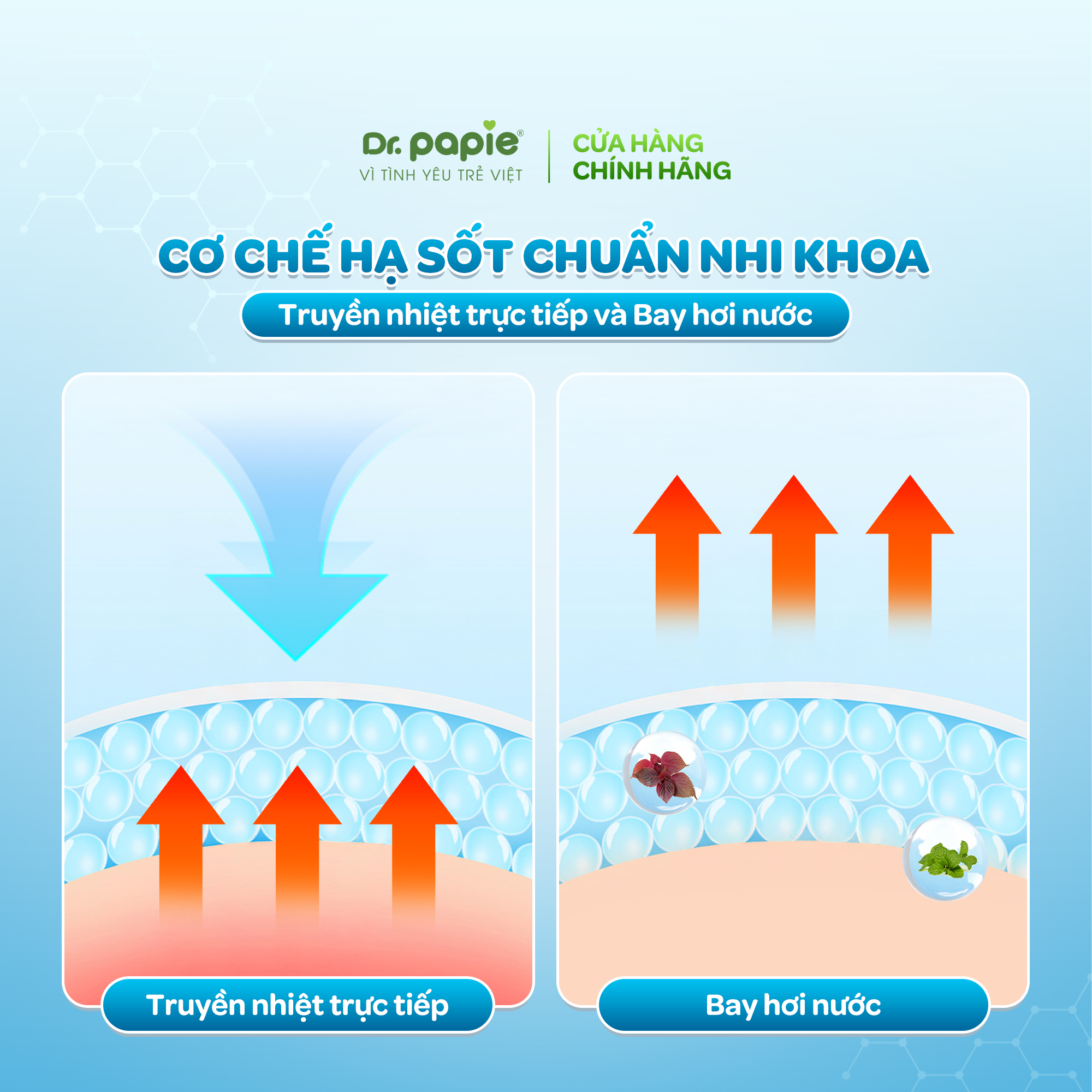 Mô tả Khăn Hạ Sốt Dr.Papie 3mo+ Hạ sốt Vật lý Chuẩn Nhi Khoa, Ngăn Ngừa Co Giật Cho Bé Hộp 5 Gói x 5 Khăn/Gói - 6
