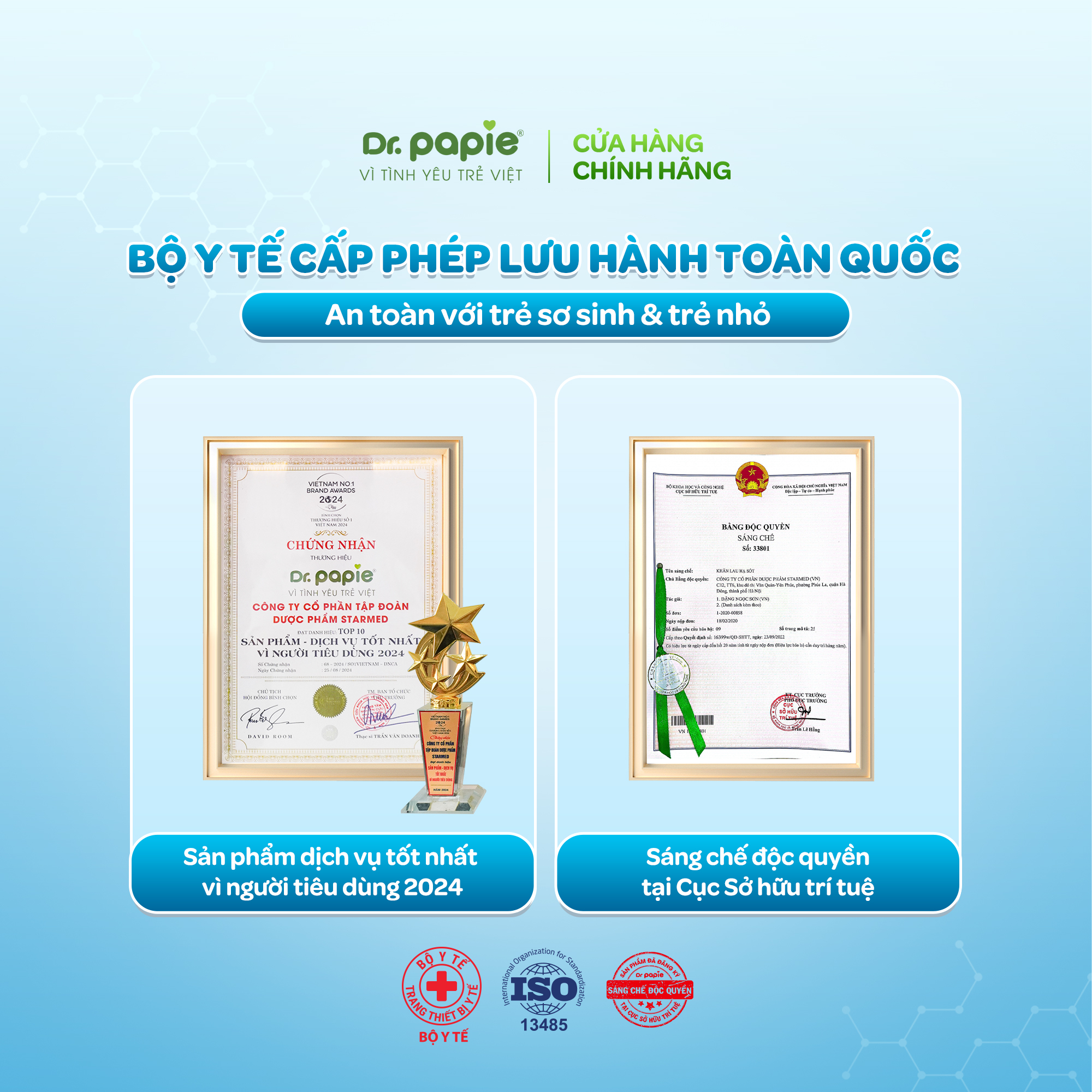 Mô tả Khăn Hạ Sốt Dr.Papie 3mo+ Hạ sốt Vật lý Chuẩn Nhi Khoa, Ngăn Ngừa Co Giật Cho Bé Hộp 5 Gói x 5 Khăn/Gói - 7
