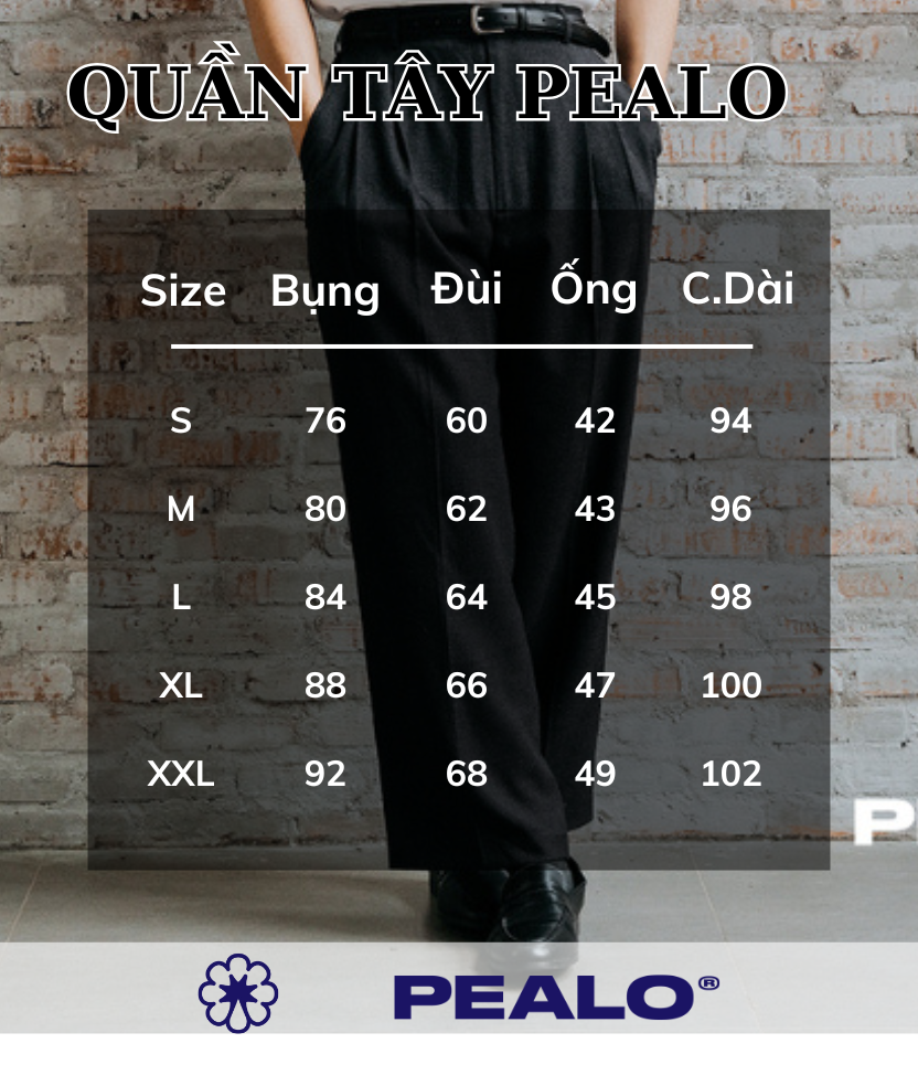 Mô tả Quần tây PEALO form wide fit cạp cao có xếp li - 1